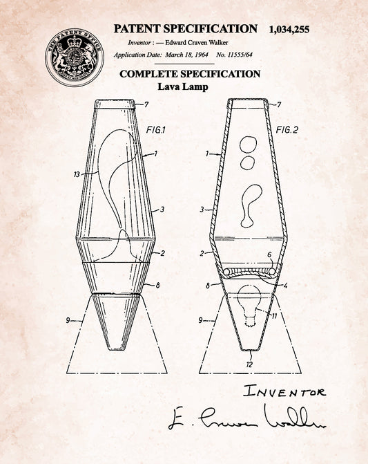 Lava Lamp Patent Poster