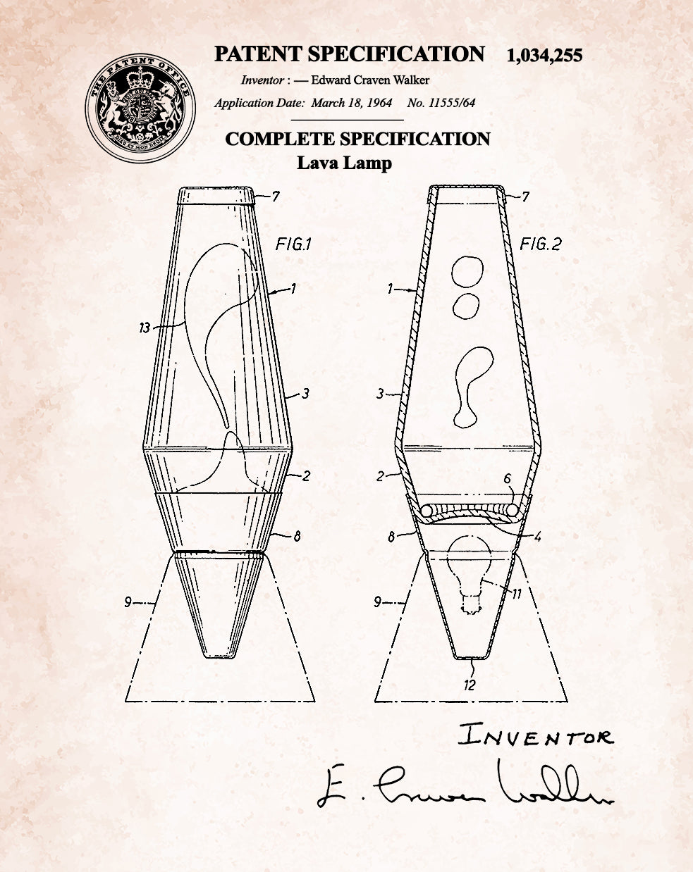 Lava Lamp Patent Poster